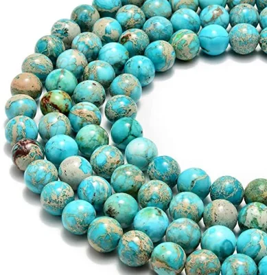 Genuine Sea Sediment Jasper Imperial Jasper Loose Gemstone Beads for Jewelry Making Natural Round Material Dyed Color No Fade