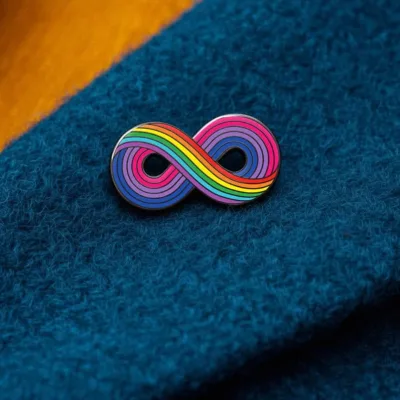 Wholesale Customization Infinitely Rainbow Cufflinks 316L Stainless Steel Pin Gay Ally LGBT Infinity Lapel Badge Brooch