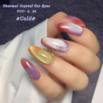 New Design Temperature Changing Crystal Cat Eye Gel Polish Quick Change Magic Cat Eye Gel for Choose