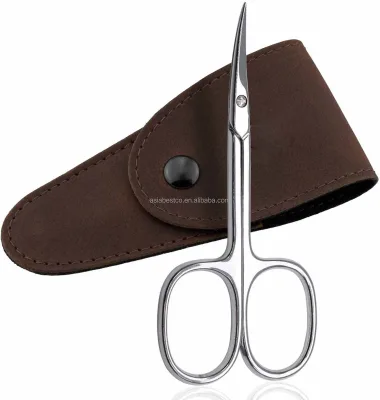 Stainless Steel Sharp Blade Nail Scissor With Elegant Leather Case for Men Grooming Beauty