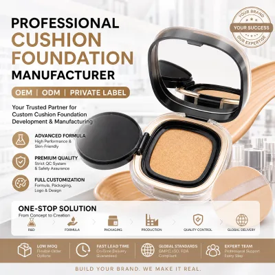 Professional OEM ODM Custom Private Label Natural Sensitive Concealer Nutritious Lasting Color Changing Cushion Foundation
