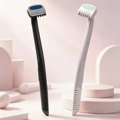 Double Head Bikini Razor with Lubricating Strip, Anti-slip Plastic Dual Side Shaver for Women Intimate Hair Removal