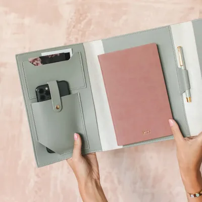 Factory Customize Simple Solid Color Book Set Three-Fold Loose Leaf Cover for Laptop & Mobile Phone Protective Cover Model