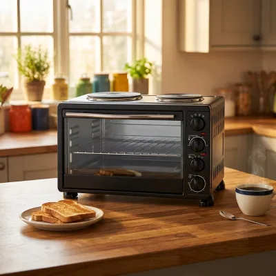 High Durability Bread Pizza Chicken Cooker Baking Electric Household Electric Oven with 2 Hot Plates