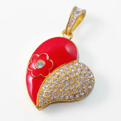 Bulk New Metal Heart Shape USB 2.0/3.0  for Wedding Jewelry Gifts 4GB 8GB 16GB 32GB 64GB 128GB Flash Drive
