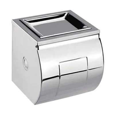 Modern Waterproof Stainless Steel Wall-Mounted Toilet Paper Roll Holder with Soap Tray and Ashtray for Bathroom Eco-Friendly