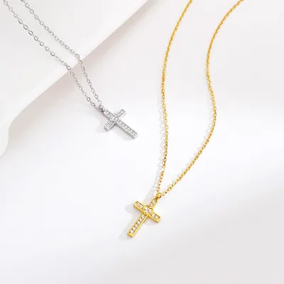 Necklace Stainless Steel Jewelry Simple Crystal Necklace Healing Natural Stone Ankh Gold Long Necklace for Women