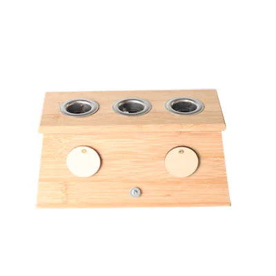 Wholesale High Quality Solid Wood Made Three-Hole Porous Moxibustion Box
