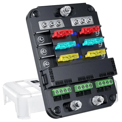Autoido 24V Car Boat Acc Control 6 Circuit New Copper Relay Fuse Box Waterproof with LED Indicator 6 Way Fuse Block 20A