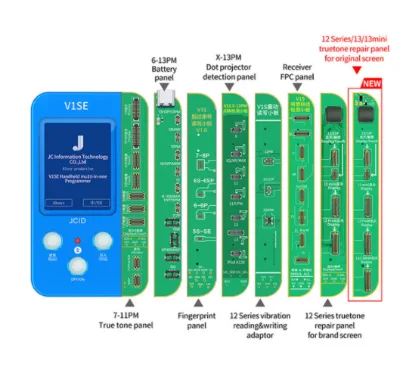 JC V1SE Phone Ture Tone Repair Programmer for iPhone 7 7P 8 8P X XR XS XSMAX 11 Pro MAX12 13 14 15 Battery Fingerprint SN Reader