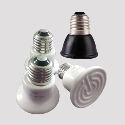 Heat Lamp Terrarium 40W 50W 75W 200W Ceramic Heat Emitter Reptiles Dark Spotlight Chick Heaters Electric Ceramic Heat Emitter