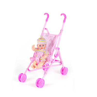 EPT Wholesale 12 Inch Baby Doll Foldable Baby Sliding Doll With Doll Stroller
