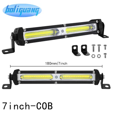 LKT Single Row Series 7inch LED Strip Light Small 6LED 20LED COB Car/Truck Work Light 12V Auto/Vehicle LED Light Bright Function