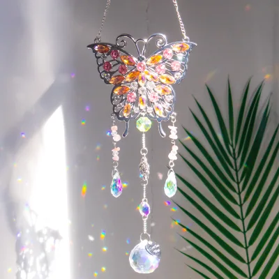 Feng Shui Butterfly K9 Crystal Glass Art Deco High-quality Suncatchers for Indoor Outdoor Home Decor