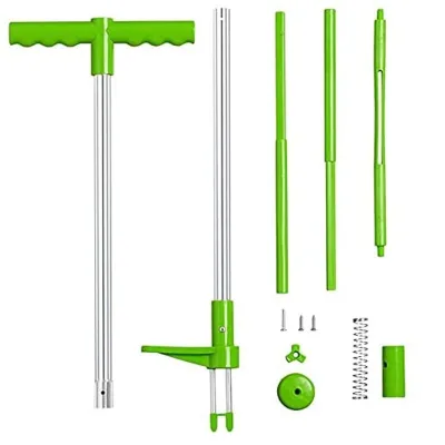 Weed Puller Tool Stand up Heavy Duty Weed Remover Tool with Long Handle Foot Platform Design 3Claw Steel Head Weeder Tool