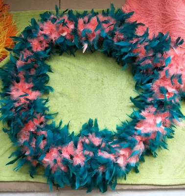 2-tone Color Turkey Feather Boa Chandelle Boa Plumas Carnival Wedding Party Stage Costume Shawl Trim DIY Craft Wholesale