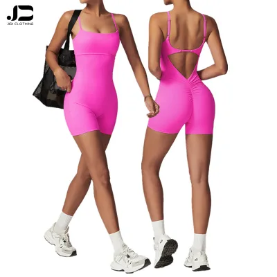 Peach Hip Tight-fitting One-piece Yoga Suit Female Nude Feeling Quick Dry Exercise Beauty Back Fitness Suit Fitness Jumpsuits