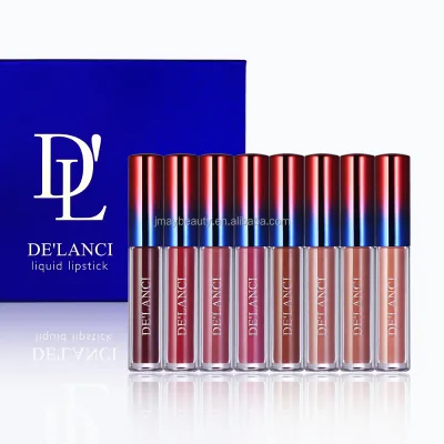 DELANCI Makeup Waterproof Lipgloss Kit 8pc Matte Liquid Lipstick Set