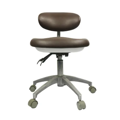 Ergonomic Hospital Mobile Dental Stool Nurse Doctor's Chair Aluminum Adjustable Backrest Armrest 120kg Load Capacity 1 Year