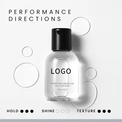 Custom Logo Organic 75ml Hydrating Argan Oil Daily Hair Serum Private Label Anti-Frizz Repair Serum for Dry Damaged Hair