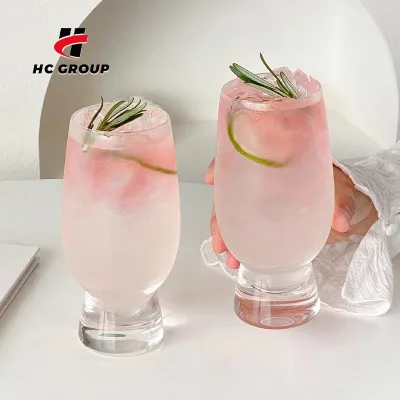 2025 French Simple Drum Design Summer Juice Cup Heavy Base Cocktail Glasses Cute Whiskey Glass