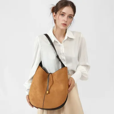 Wholesale Korean Simple Spliced Hobo Underarm Bag Large Capacity Vintage Ladies Bag Daily Commute Outdoor Travel Shoulder Bags