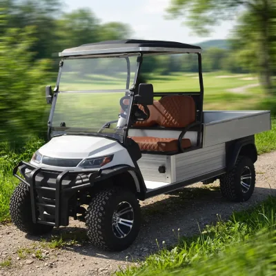 A827.H8G Lifted Electric Utility Vehicle with Cargo Box 2 Seats Ev