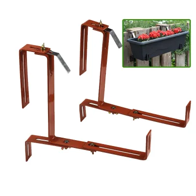 Custom Design Powder Coated Adjustable Deck Railing Balcony Planter Plant Box Bracket for Home & Garden