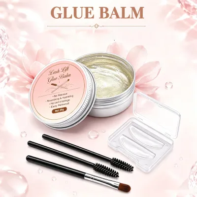 Private Label Lash Lift Kit Strong Sticky Glue Balm Korean Silicone Lash Lift Shields Mini Portable Lash Spoolies Brush