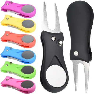 Hot Sales Foldable Plastic Golf Divot Repair Tool Retractable Golf Divot Repair Tool Golf Accessories Repair Tools