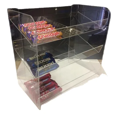 Counter Confectionery Chocolate Display Unit Stand Clear 3 Shelves