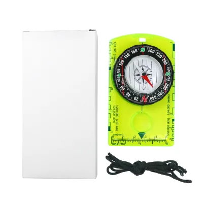 Waterproof School Compass With Ruler and Lanyard Professional Navigation Map Reading Compass Scout Compact Compass