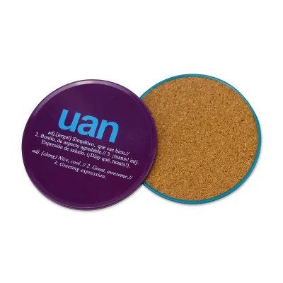 Wholesale Promotion Custom Item 4 Coasters One Set in a Metal Base Cork Coasters