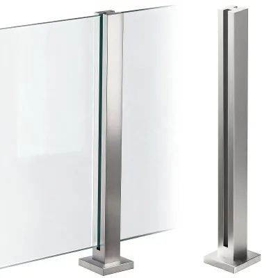 304 SS Glass Railing Post No Drill, Internal Slot Design for Balcony & Staircase