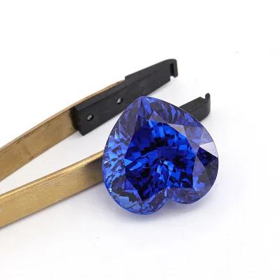 ASTWO Heart Shaped Cobalt Tp Synthetic Lab Created Colored Treasure Stone Inlaid Cobalt Cusp Color Third Party Gemstone