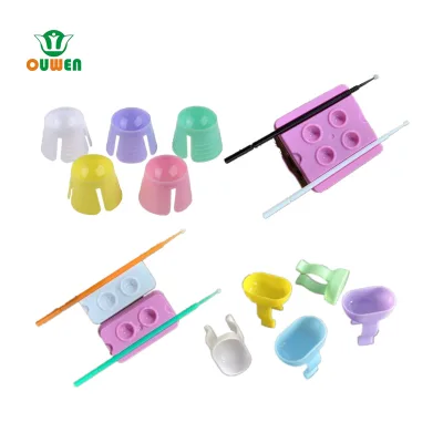 Dental Plastic Disposable Mixing Bowl Cup Tray Finger Ring Type Prophy Dappen Dish