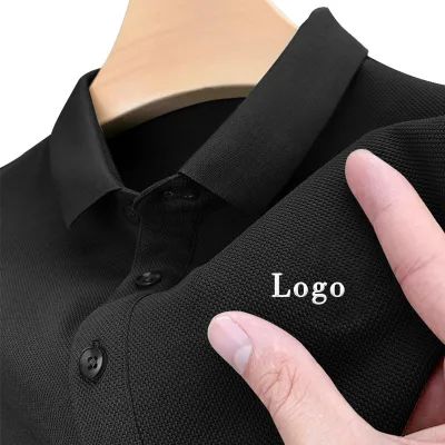 Custom Polo Tshirt Embroidered Men Golf Tshirts Streetwear Heavyweight Cotton 240 Gsm Plain Oversized Men Polo T-shirt