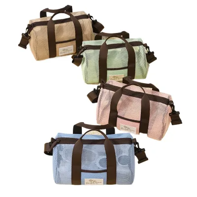 Summer Portable Modern Minimalist Beach Bag Large Capacity Swimming Fitness Mesh Breathable Quick Drying Holiday Crossbody