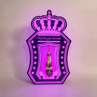 Illuminated Crown for Champagne Holder LED Wine Rack Display Stand for Cooler Durable Metal 3L Square for Beer Buckets KTV Bars
