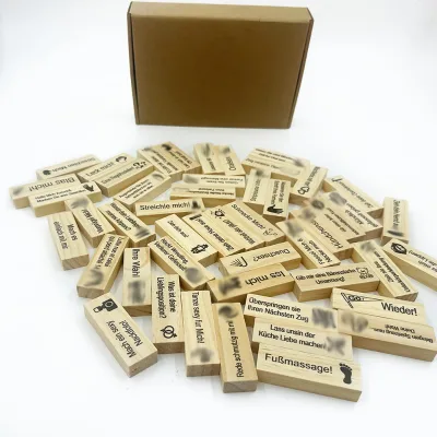Different Language Block Tower Game Cards Night Valentine Tumbling Tower Stacking Game for Adult Couple Night Party Game Gift