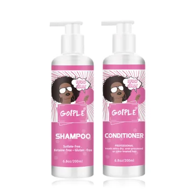 African Black Tangle Smooth Moisturizing Hair Care Lady Repair Damaged Hair Shampoo and Conditioner Care Set