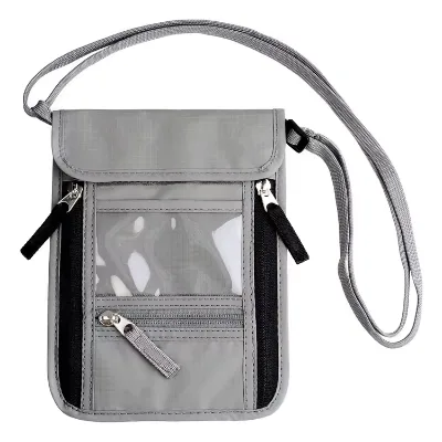 Premium Family Travel Neck Pouch Wallet Safety Passport Holder With RFID Blocking