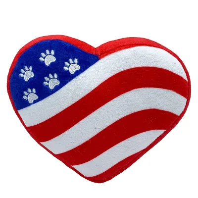 Cute Paws Stripes Heart Dog Toy Durable Chewing Squeaker Pet Toy Play Durable and Soft Material Chewing Dog Toy OEM