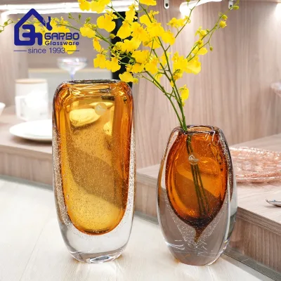 Wholesale Art Flower for Wedding Decoration Modern Home Decor Table Centerpieces High-end Thick Heavy Solid Color Glass Vases