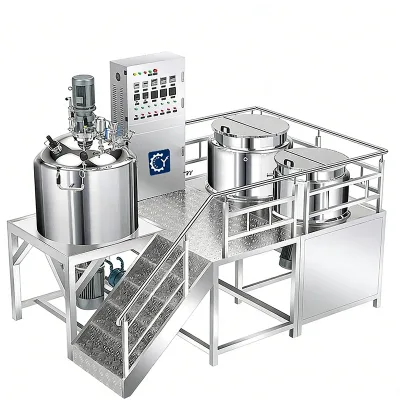 Rick Cheap Factory Price SUS316L Homogenizer Mixer Cosmetic Hydraulic Vacuum Emulsifier 1000 Litre Competitive Price