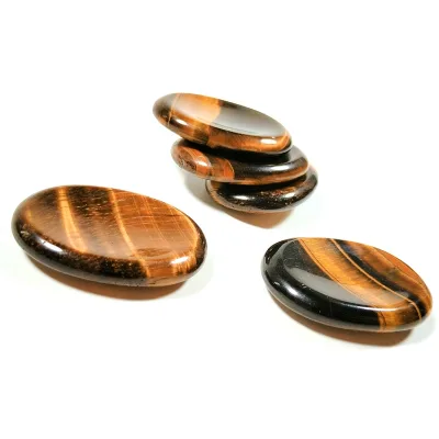 2026 Home Use Custom Colorful Natural Yellow Tiger Eye Worry Stone Tumb Stone Gemstone Palm Stones