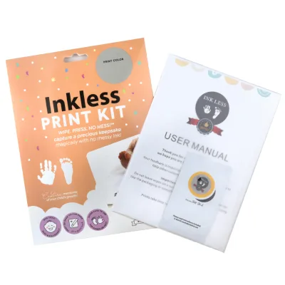 Baby Milestone Cards Inkless Print Kit Footprint Handprint Pet Paw Print Kit With 1wipe and 4 Paper Baby Footprint Kit