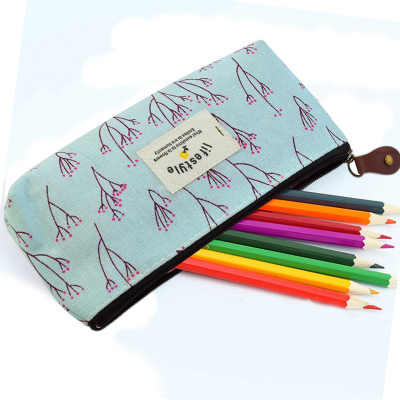 Canvas Zipper Pencil Cases for Students Pencil Case Canvas Pencil Bag