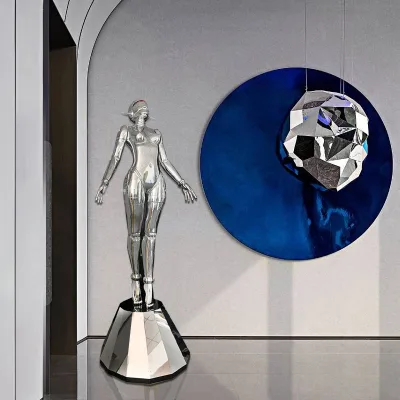 Sculpture Goddess Luxury Floor Lamp Resin Human Shape Hotel Living Room Decorative Statue Lamp