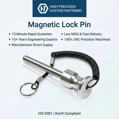 Silver Stainless Steel 304/316 Flat Head Quick Release Magnetic Weight Stack Lock Pin for Commercial Gym Strength Gear Selection